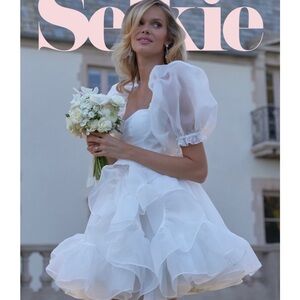 Selkie Ivory Bebe Bloom mini gown